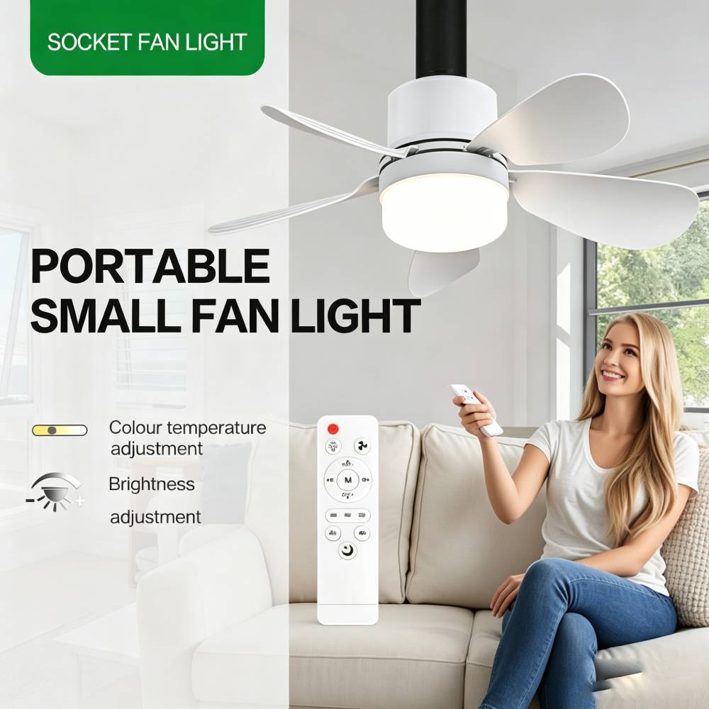 Home Lighting And Decor - Uzaktan Kumandalı Soket Fan Lambası, LED'li