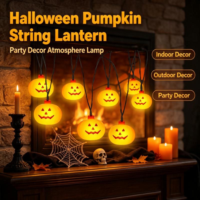 String Light Outdoor - Pille Çalışan Cadılar Bayramı Balkabağı Işık