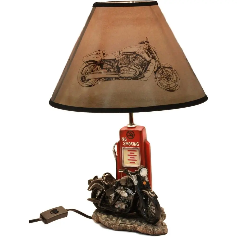 Home Lighting And Decor - Vintage Retro Siyah Motosiklet Benzin Pompası