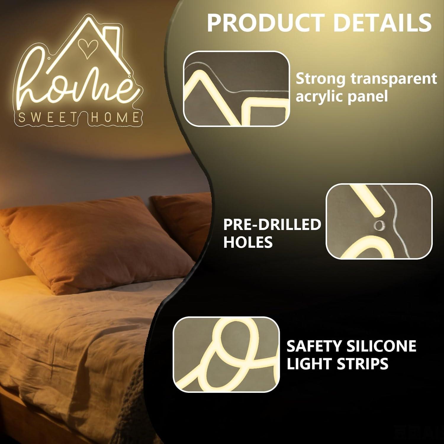 Tatlı Ev Neon Tabela USB Kısıl - Home Lighting And Decor incelemesi ve fiyatı